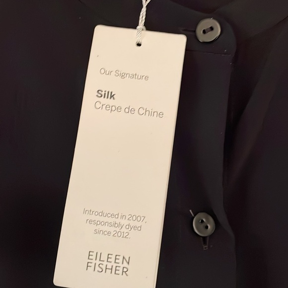 💕 Eileen Fisher Silk Crepe de Chine Sleeveless, Button Front Tunic. L. Perfect. - Picture 10 of 14